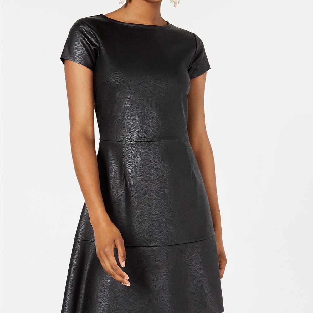 Macys Rosie Harlow brand faux leather dress